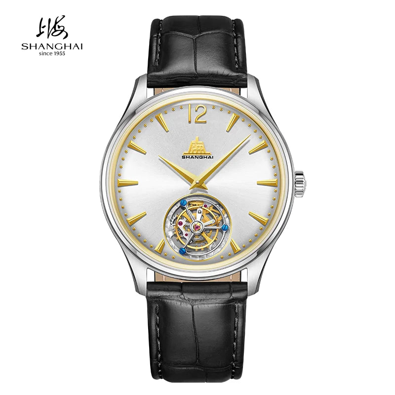 18K Gold Tourbillon 41mm Manual-Winding Mechanical Wristwatch Waterproof Sapphire Watches