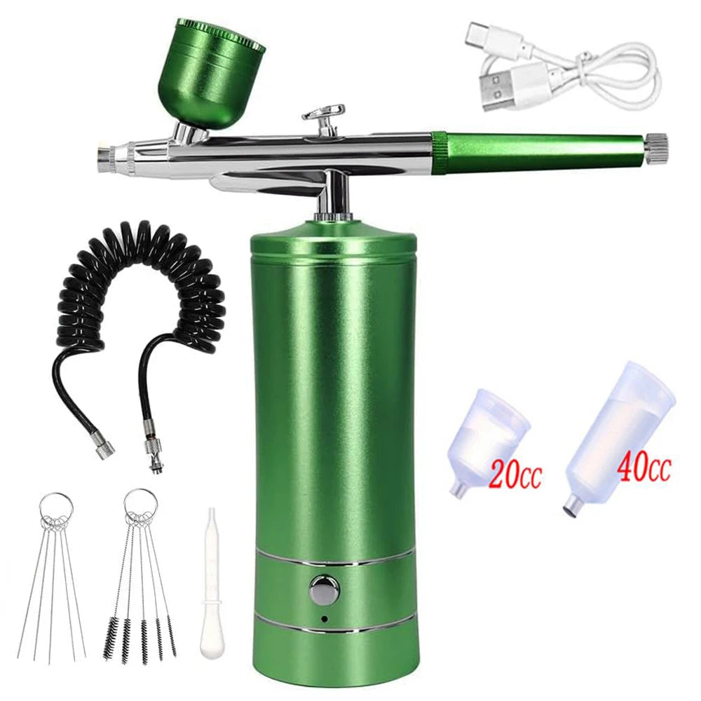 Mini Airbrush Nail Art Kit with Compressor – USB Charge