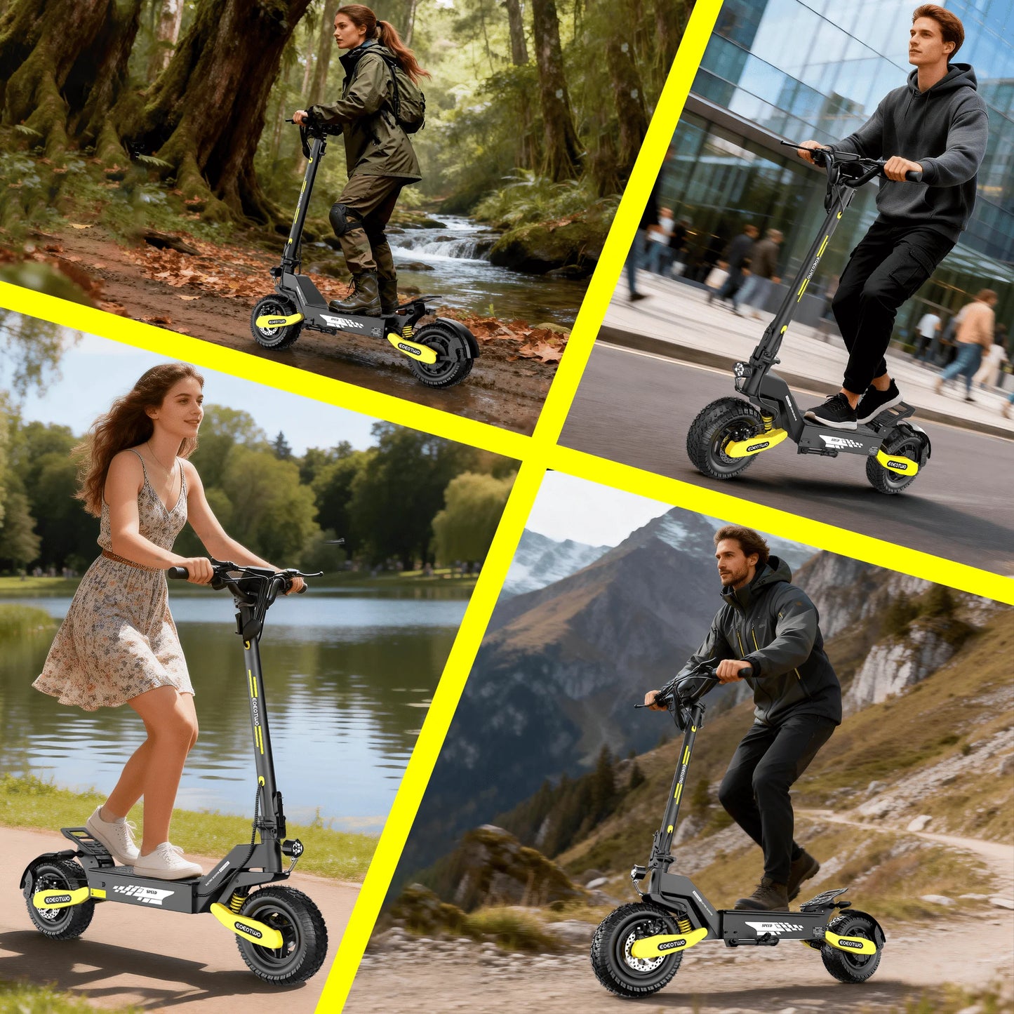 EOEOTWO 1200W Off-Road Electric Scooter 48V