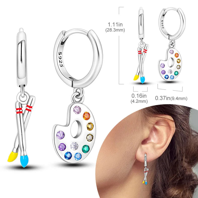 925 Silver Zirconia Hoop Earrings – Hypoallergenic