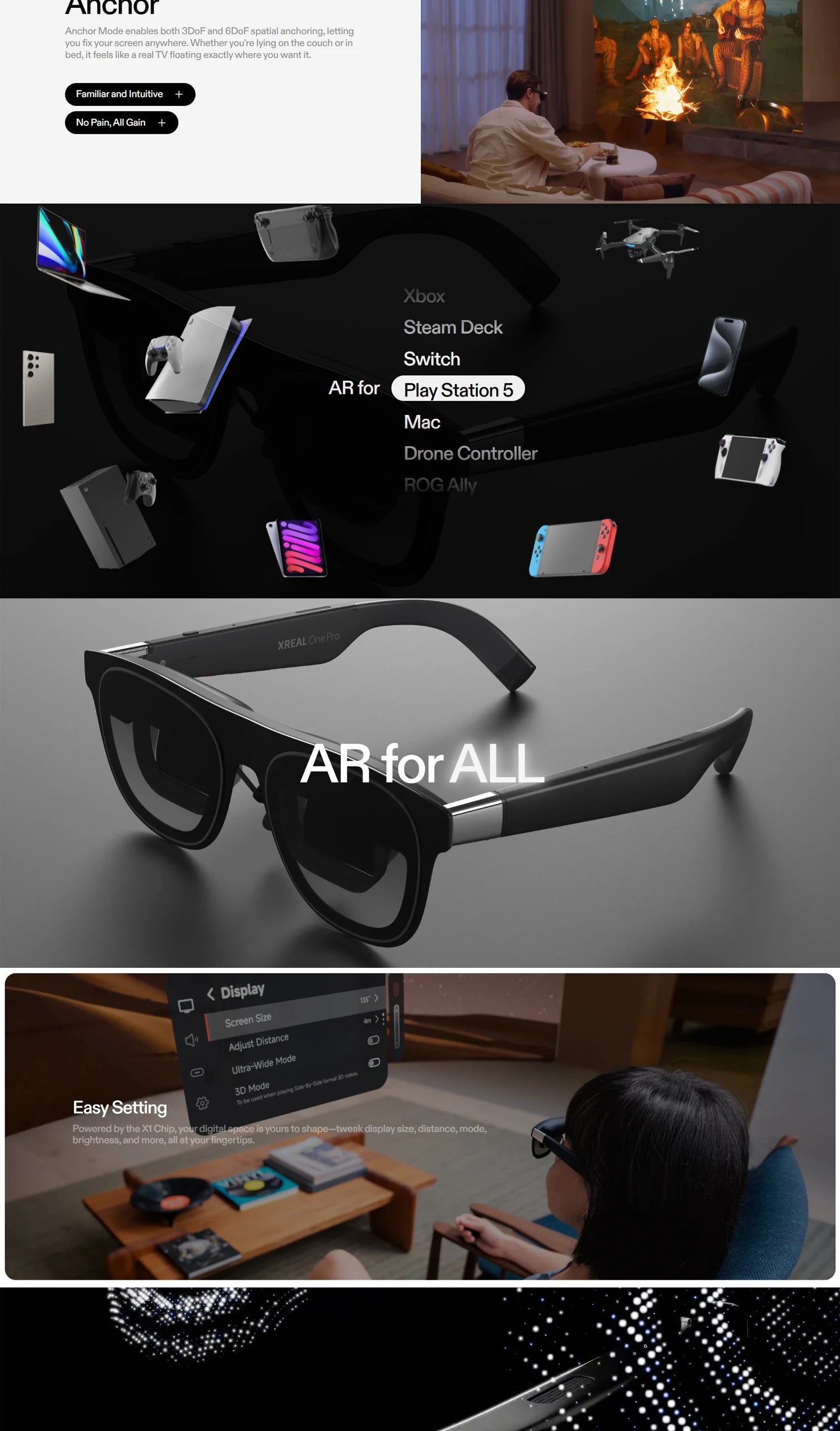 Xreal One Pro AR Glasses 57 FOV NO stray light NO reflections 3ms M2P Latency Glasses For Stream Deck 57-66 mm 66-75 mm IPD - Teglex