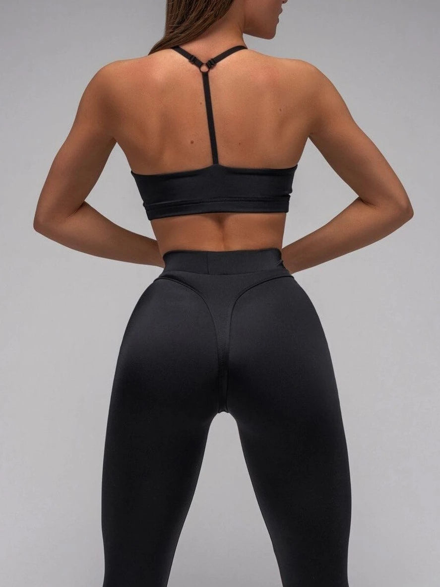Women's Black High Waist Scrunch Butt Yoga Leggings