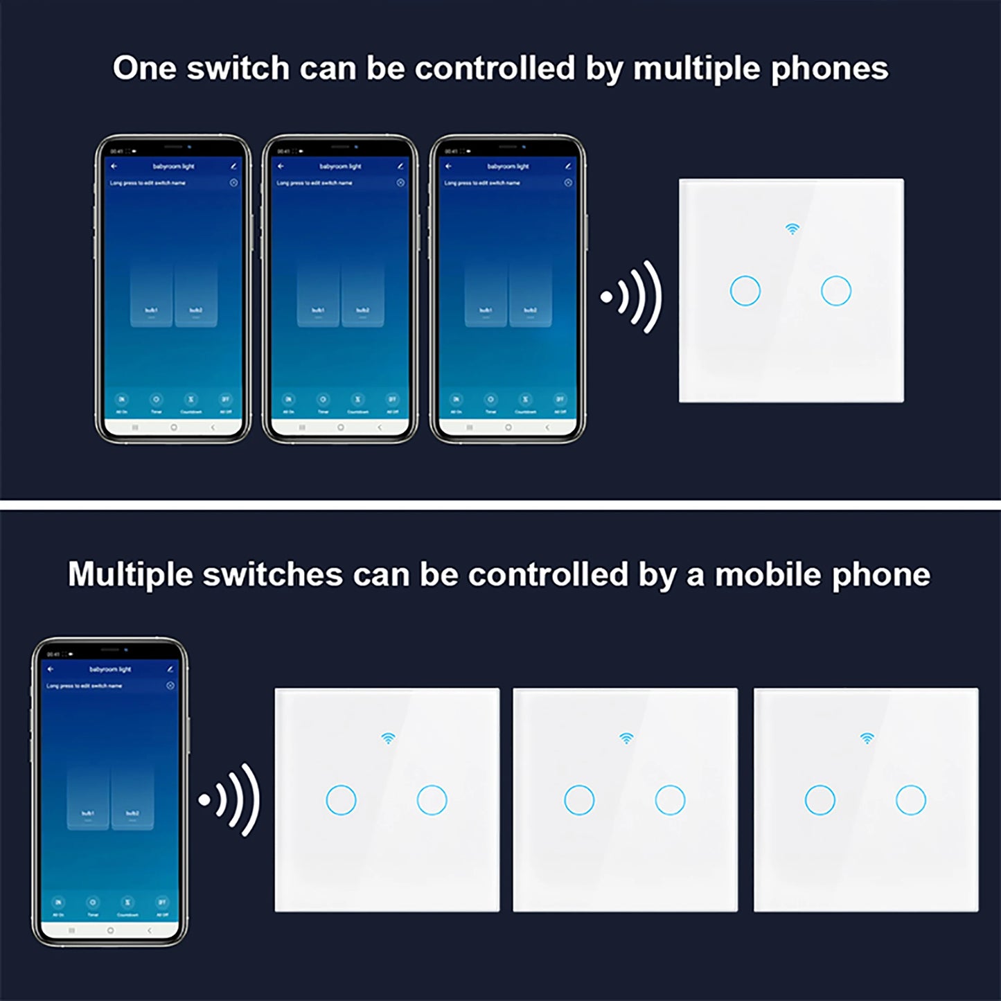 AXUS EU WiFi Smart Touch Light Switch Tuya Alexa Google