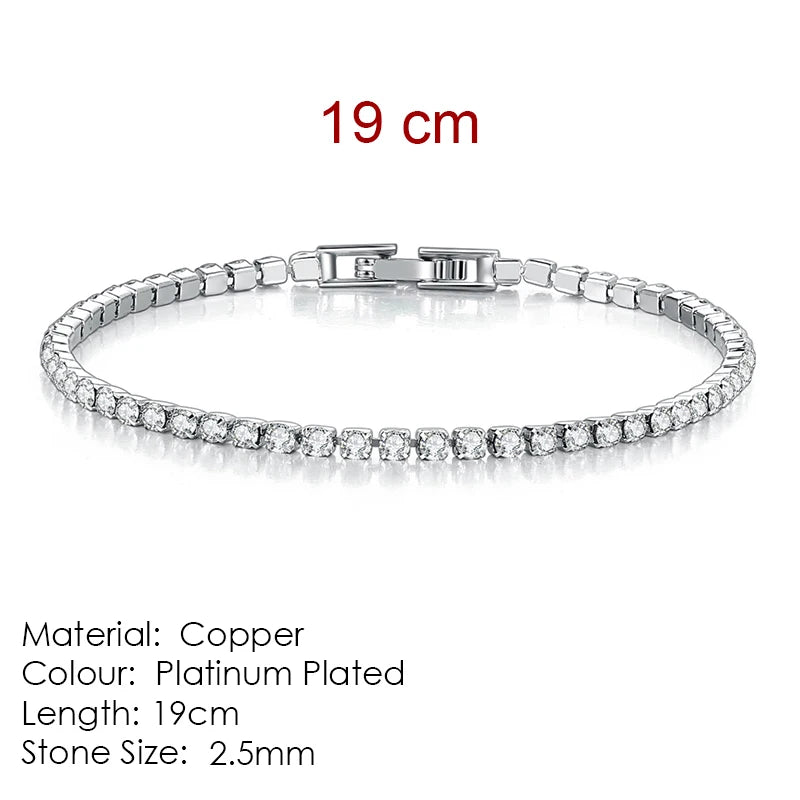 Zircon Tennis Bracelet 2.5-5mm Crystal Hand Chain