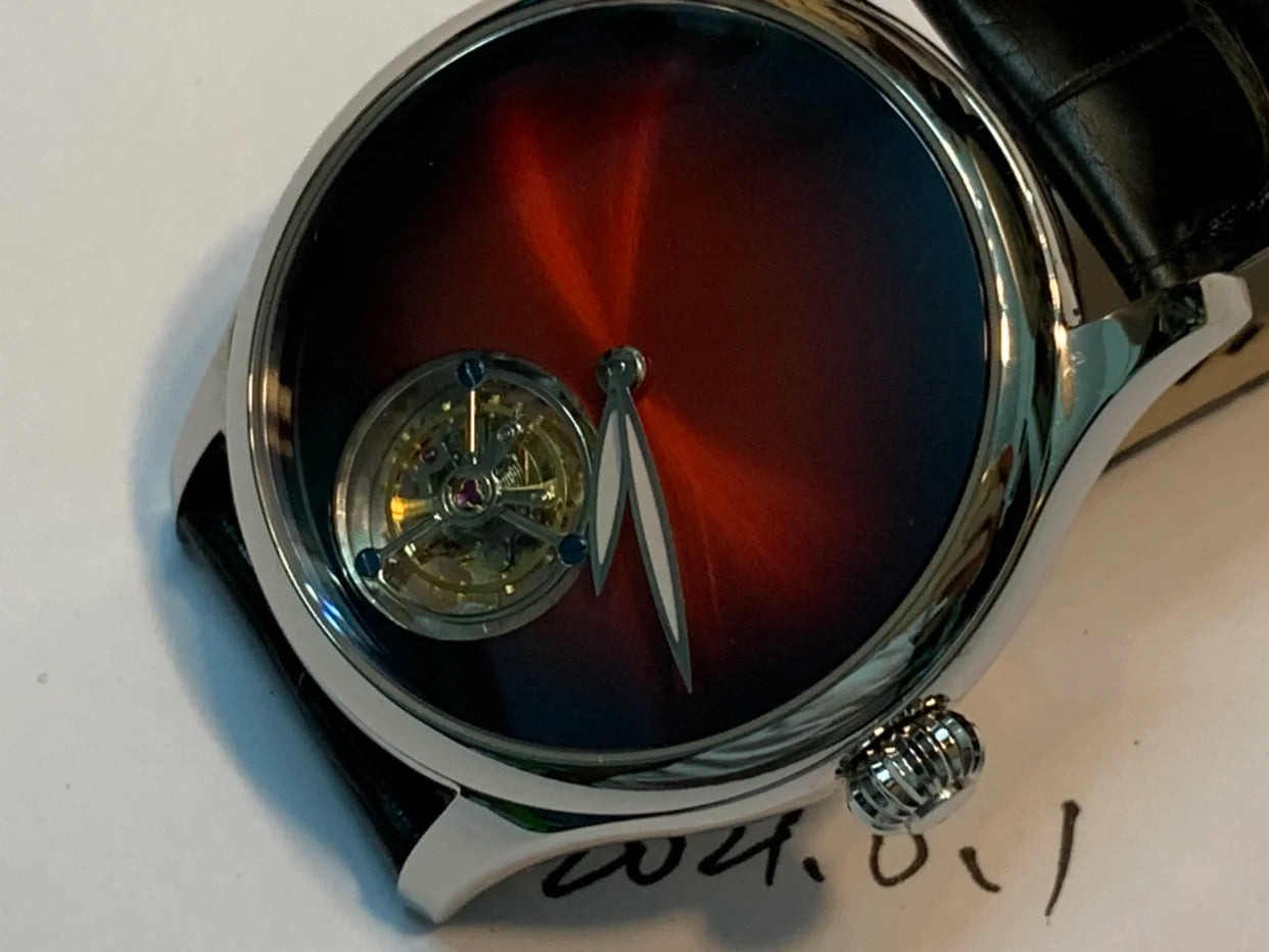 Axial Tourbillon Watch Alligator Leather Watch Sapphire Glass Men 42mm