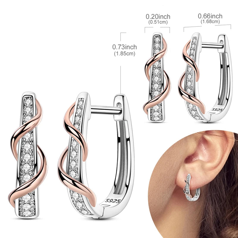 925 Silver Zirconia Hoop Earrings – Hypoallergenic