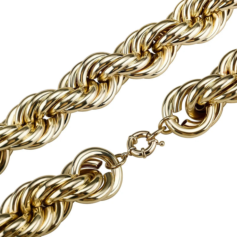 20/30/35MM Twist Rope Chain Necklace Hip Hop Men