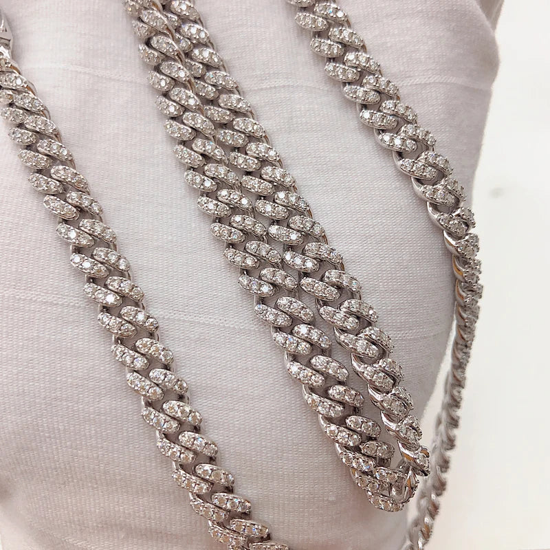 Moissanite Cuban Chain | GRA 925 Silver 6-8mm - Teglex
