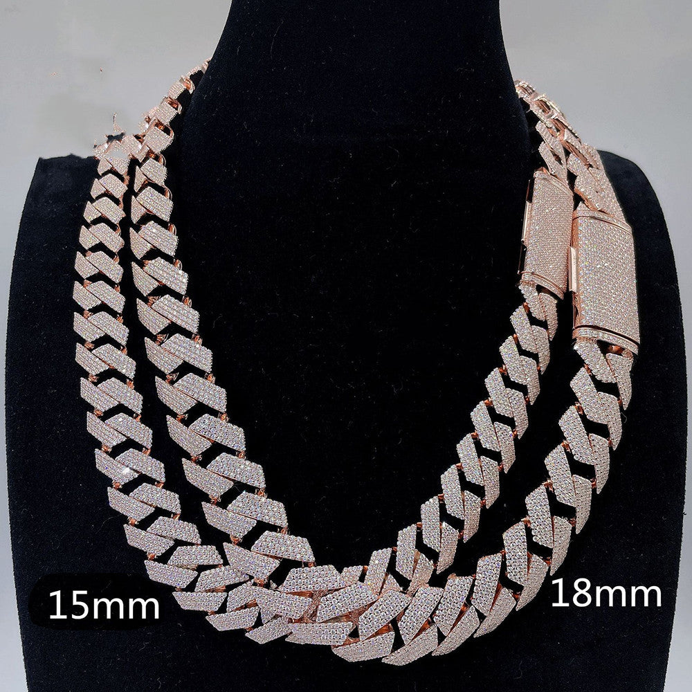 Moissanite Cuban Link Chain Necklace | S925 Sterling Silver | Luxury Fine Jewelry - Teglex