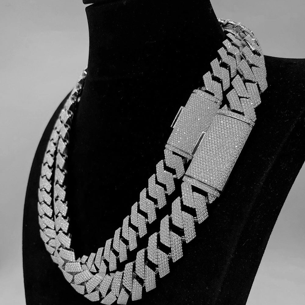 Moissanite Cuban Link Chain Necklace | S925 Sterling Silver | Luxury Fine Jewelry - Teglex