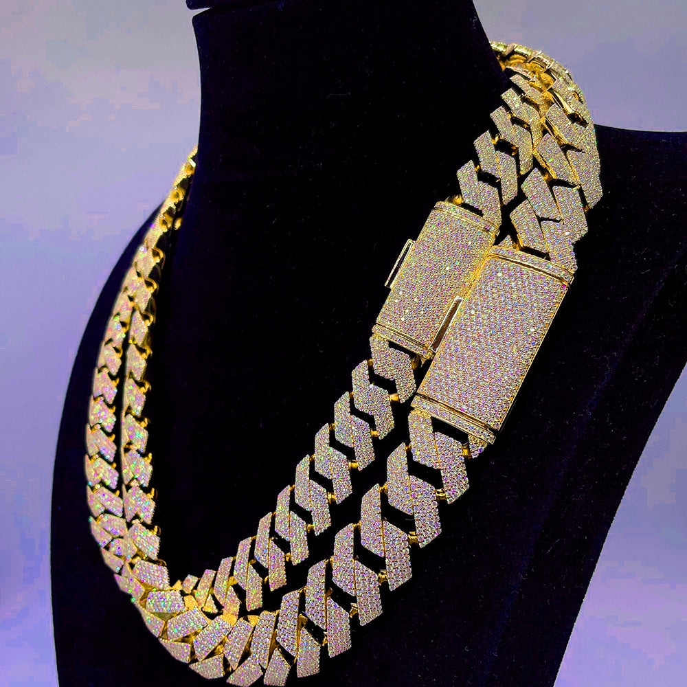 Moissanite Cuban Link Chain Necklace | S925 Sterling Silver | Luxury Fine Jewelry - Teglex
